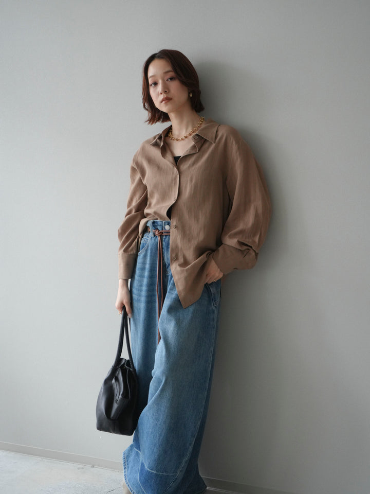 [予約]バックVレースデザインシャツ/beige