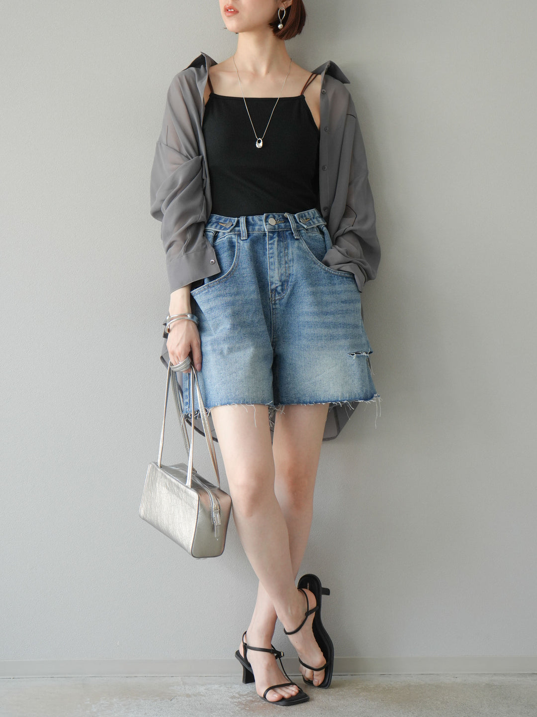 【預購】寬鬆半身牛仔褲/藍色