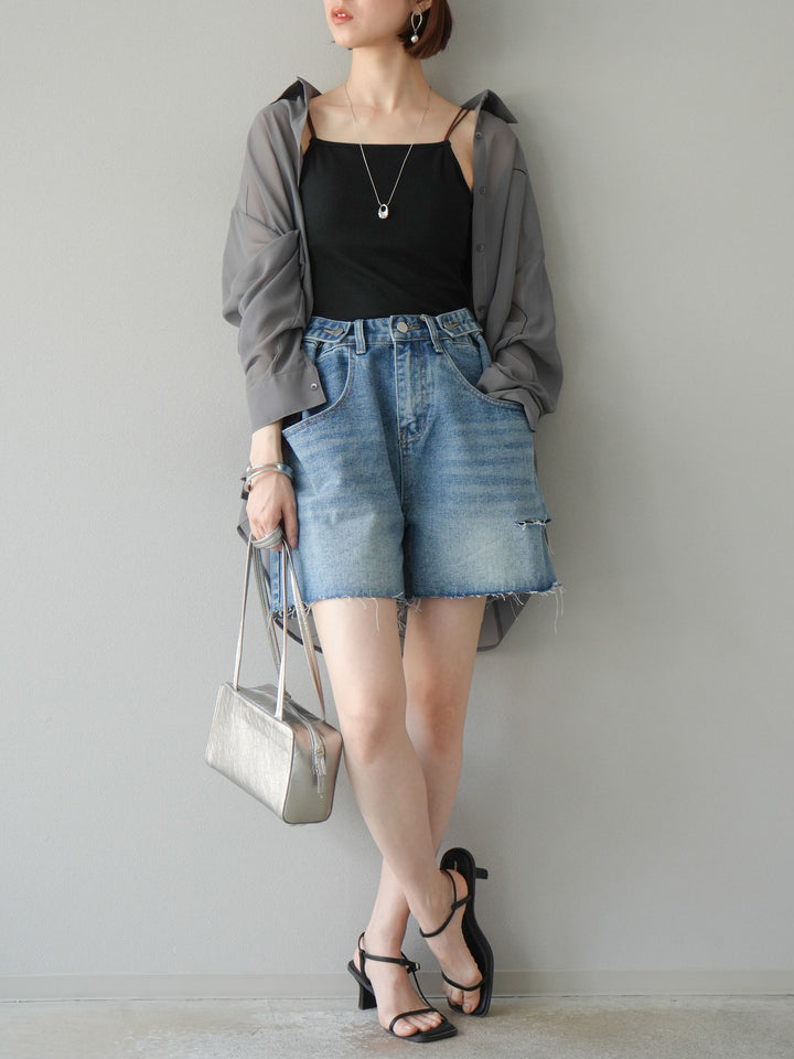 【預購】寬鬆半身牛仔褲/藍色