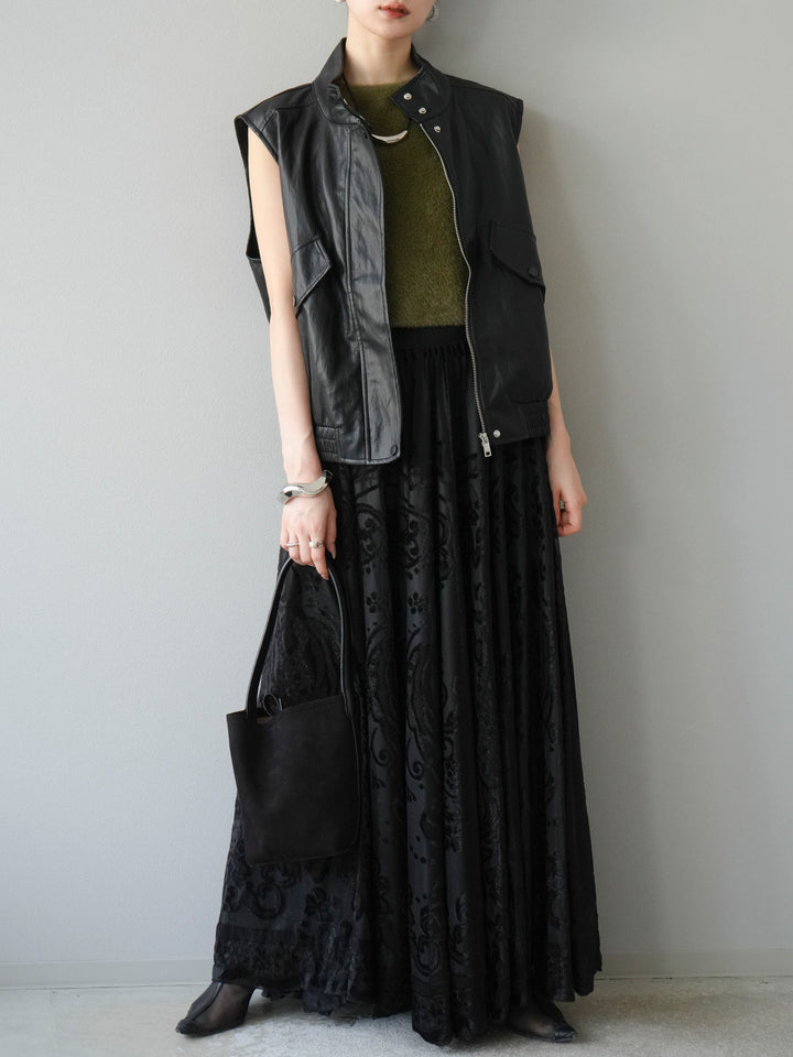 [予約]シャギーニットタンクトップ/カーキ