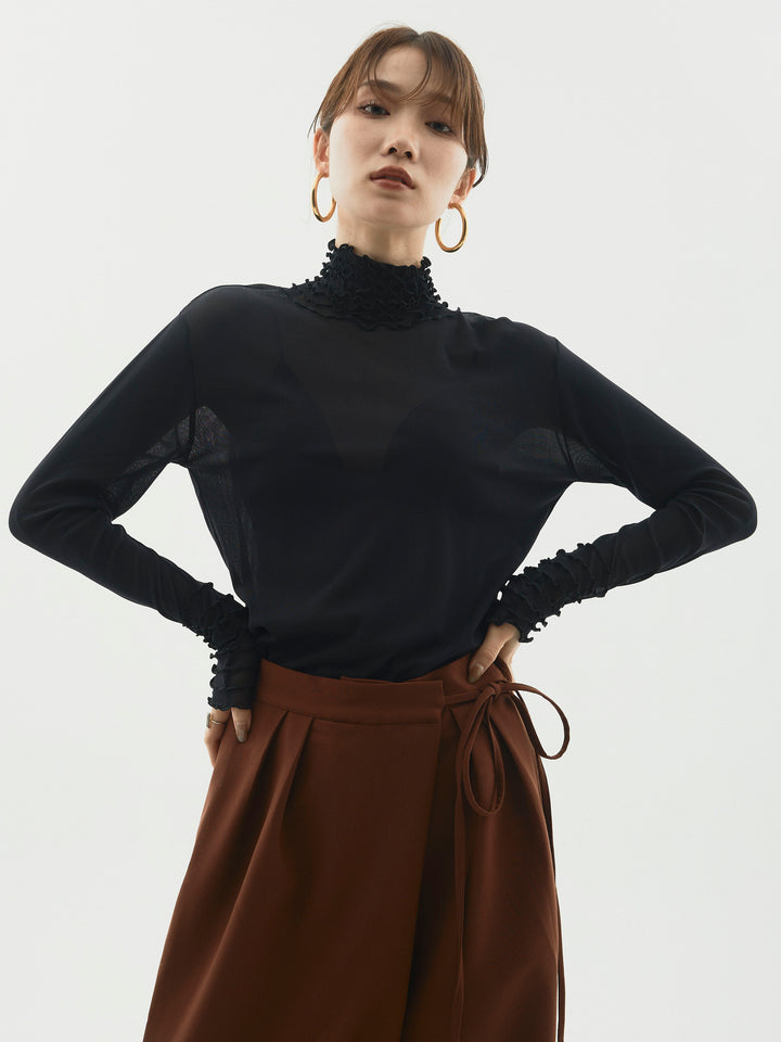 【Allure】[SET]シアーフリルメロートップス+シアーフリルメロートップス(2set)