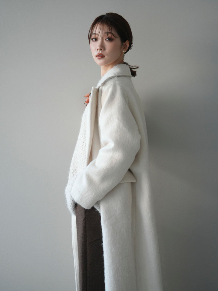 [予約]ソフトシャギーチェスターコート/ivory