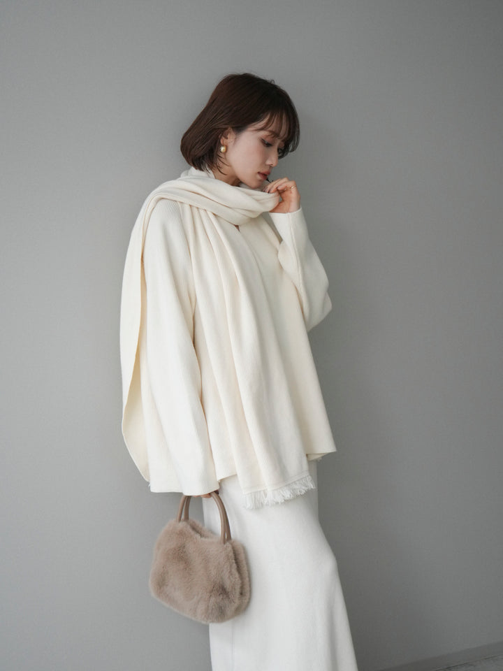 [SET]ストール付キーネックニットSET UP