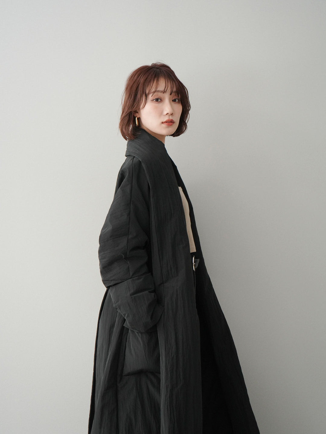 [予約]ロングダウンコート/black