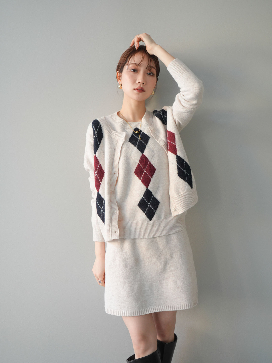 [SET]アーガイル柄3ピースSET UP(2set)