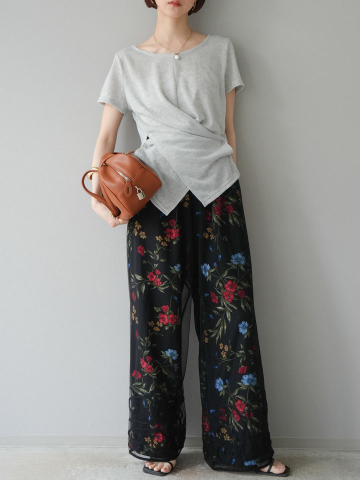 [預購] Cache-Coeur 薄紗針織套頭衫/灰色