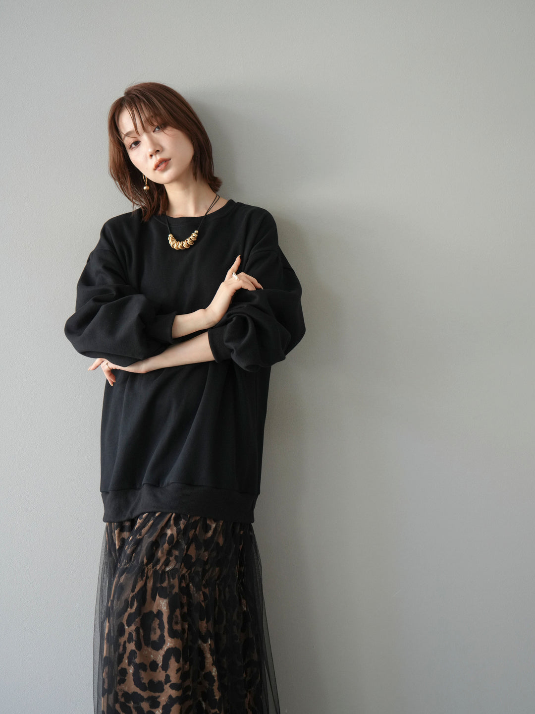 [SET] Sweat Docking 動物印花層疊連身裙 + 可選飾品套裝（2 套）