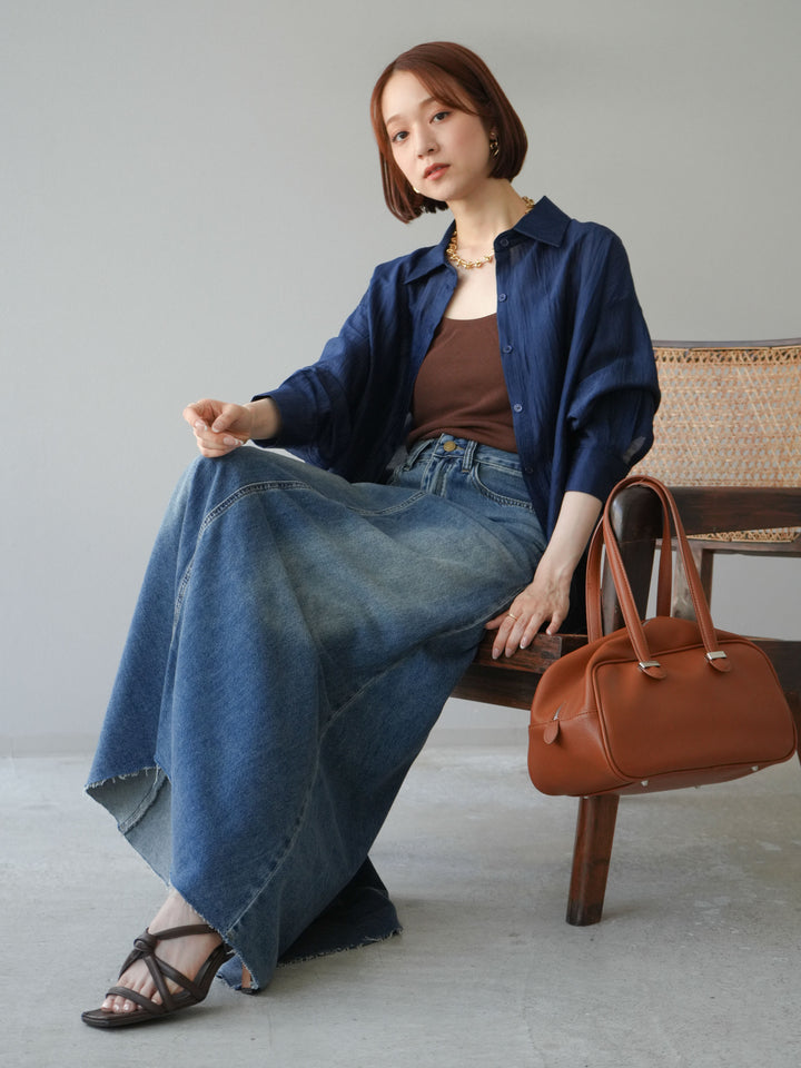 [予約]ワッシャーシャイニーシャツ/ブルー