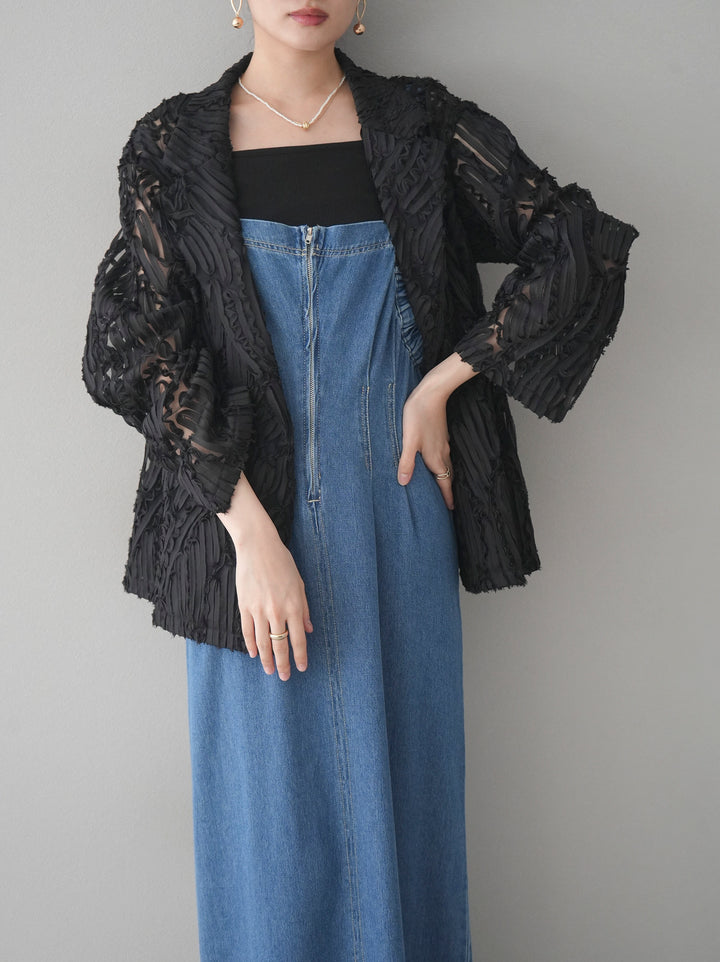 [予約]シアージャガードテーラードジャケット/ブラック