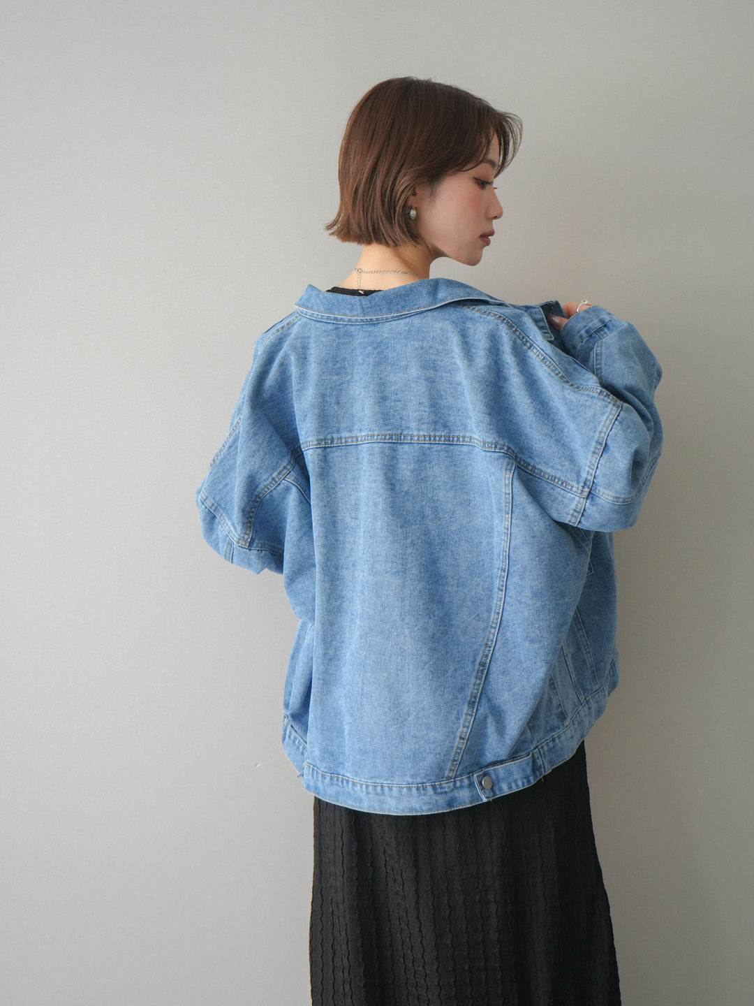 [予約]シャーリングジャガードノースリーブワンピース/black