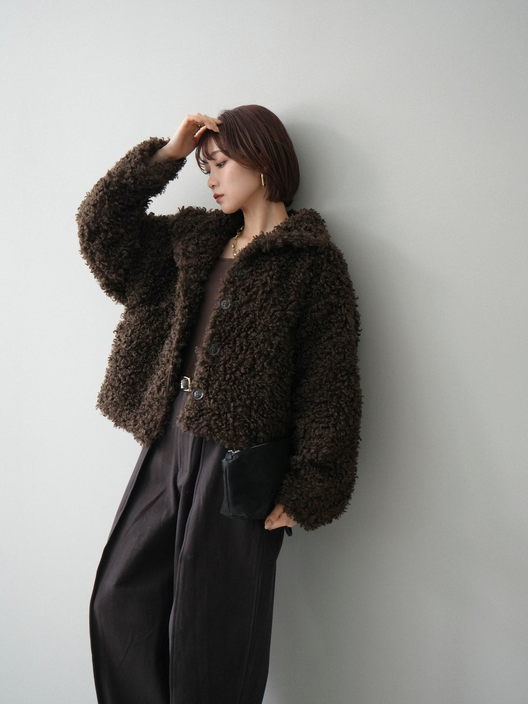 [SET]プードルファーミドルスタンドブルゾン+選べるアクセセット(2set)