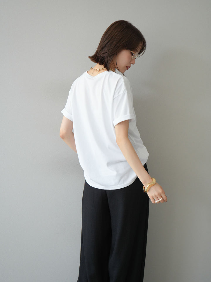 [予約]チュールレイヤードプリントTシャツ/オフ