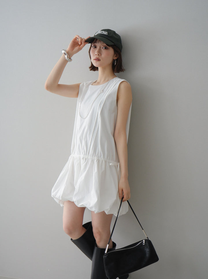[予約]ノースリバルーンミニワンピース/white