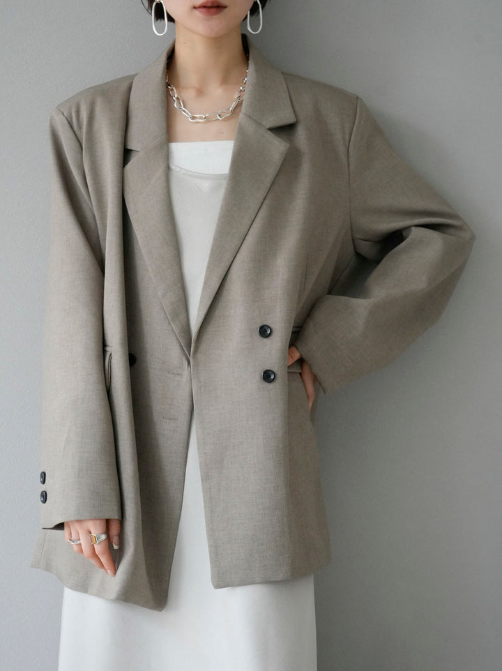 [Pre-order] Oversized double-breasted tailored jacket/beige