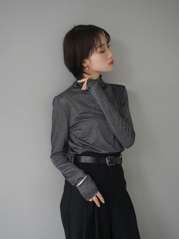 予約]ラメタートルシアートップス/シルバー – Lumier