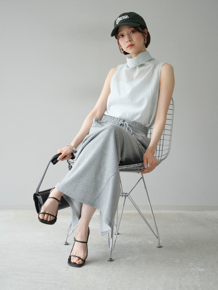 [SET] 後繫帶無袖上衣 + 運動長裙 (2set)