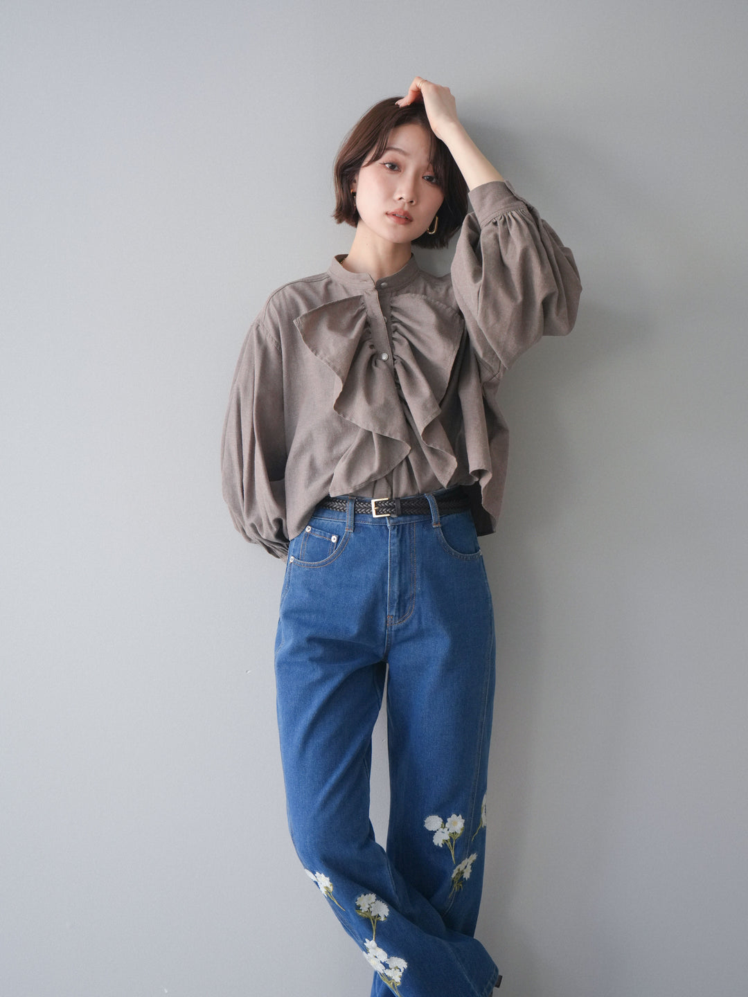 [SET]ラッフルフレアショートブラウス+ラッフルフレアショートブラウス(2set)