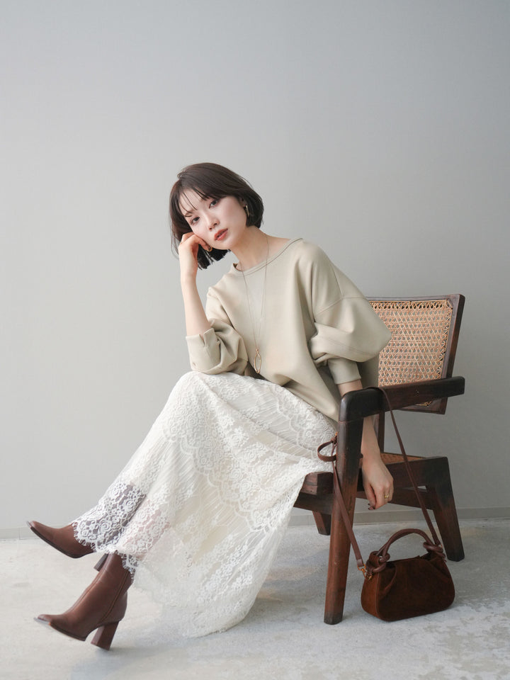 [予約]ライトポンチコクーンプルオーバー/beige