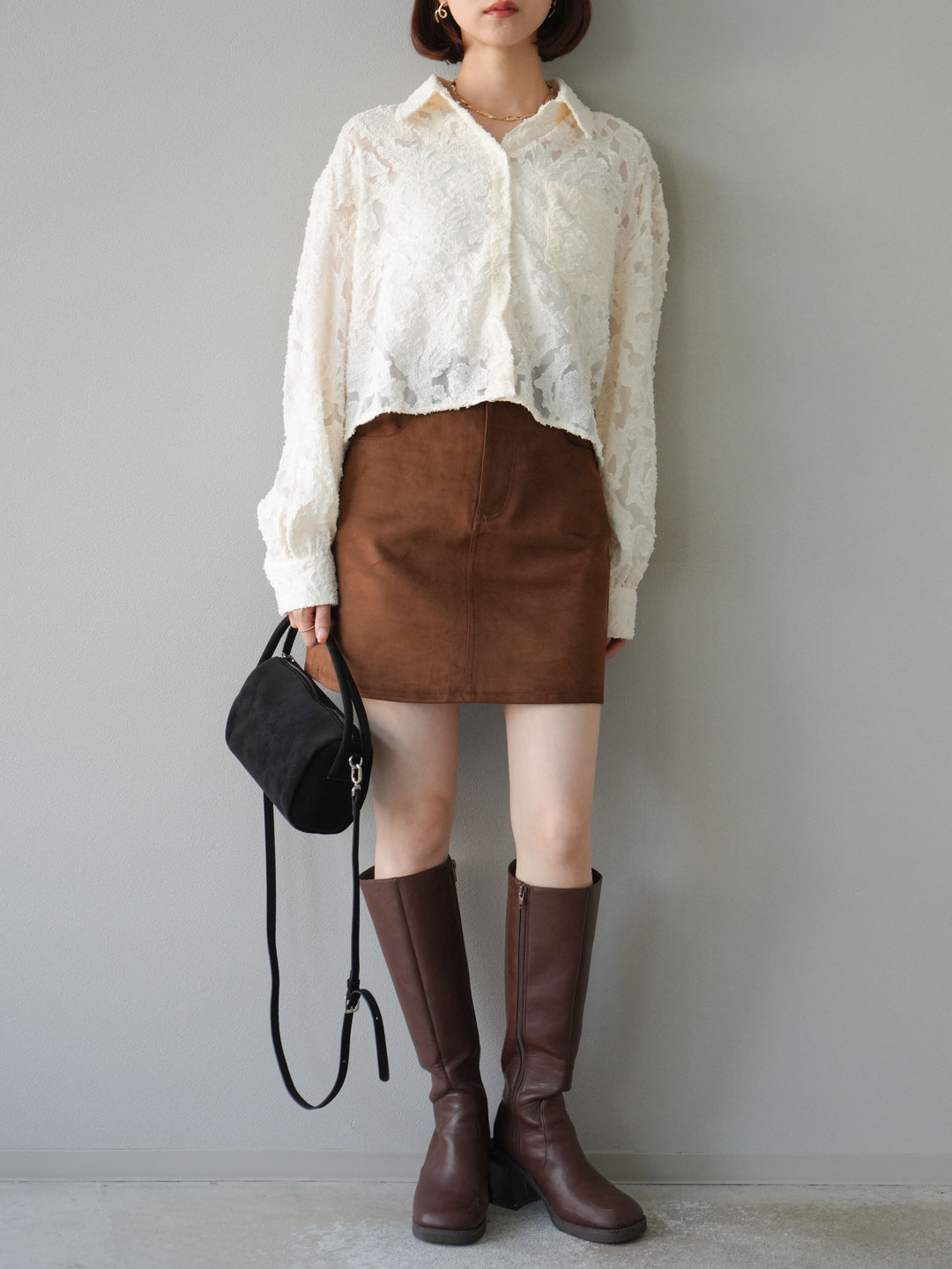 [予約]ジャガードショートシャツ/オフホワイト