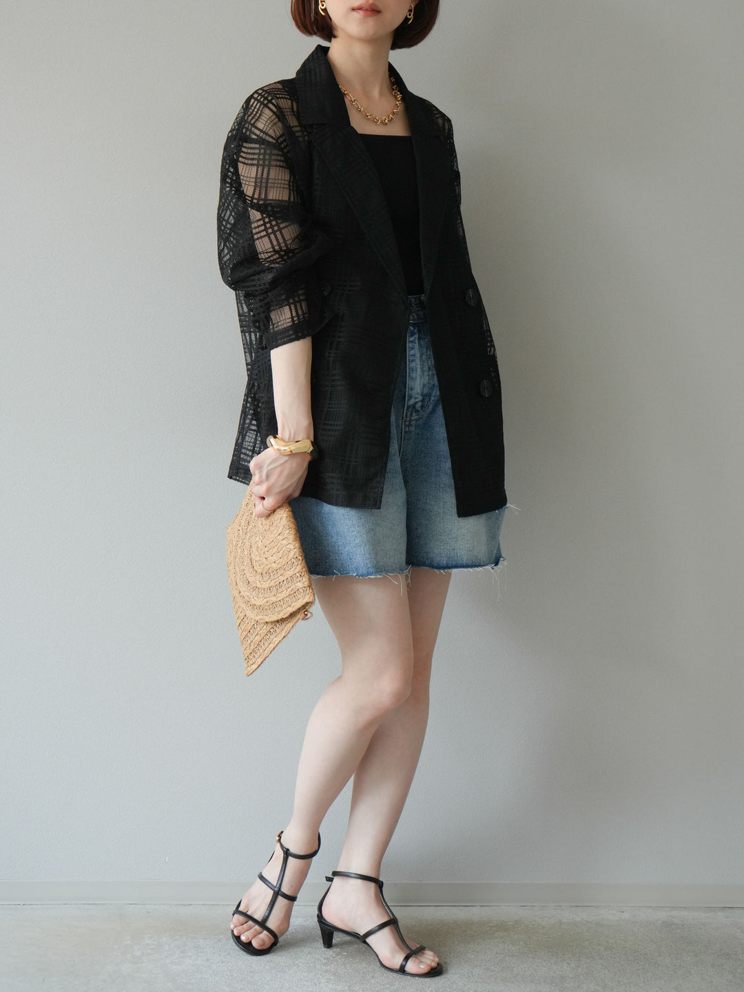 【預購】寬鬆半身牛仔褲/藍色