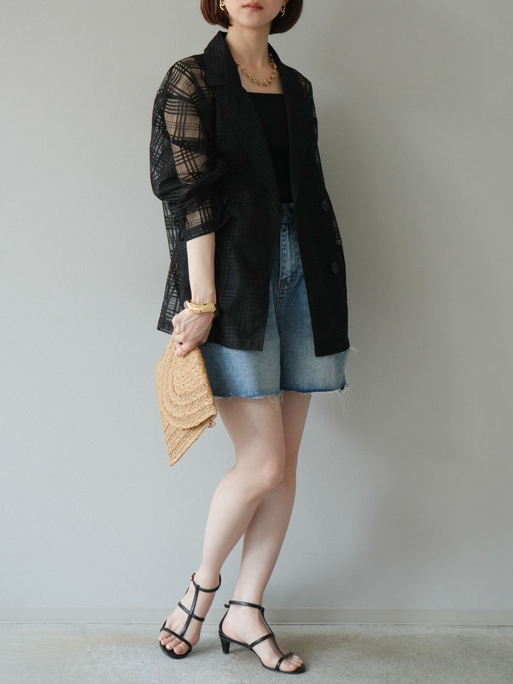 【預購】寬鬆半身牛仔褲/藍色