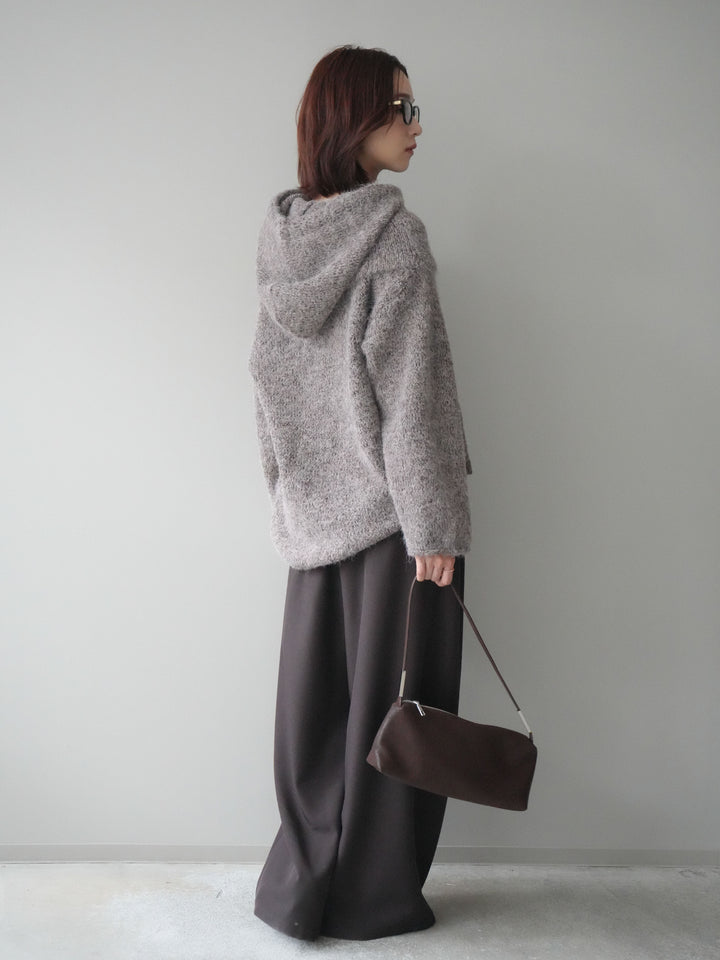 [SET]バラクラバSETニットプルオーバー+ベルトループデザインワイドパンツ(2set)