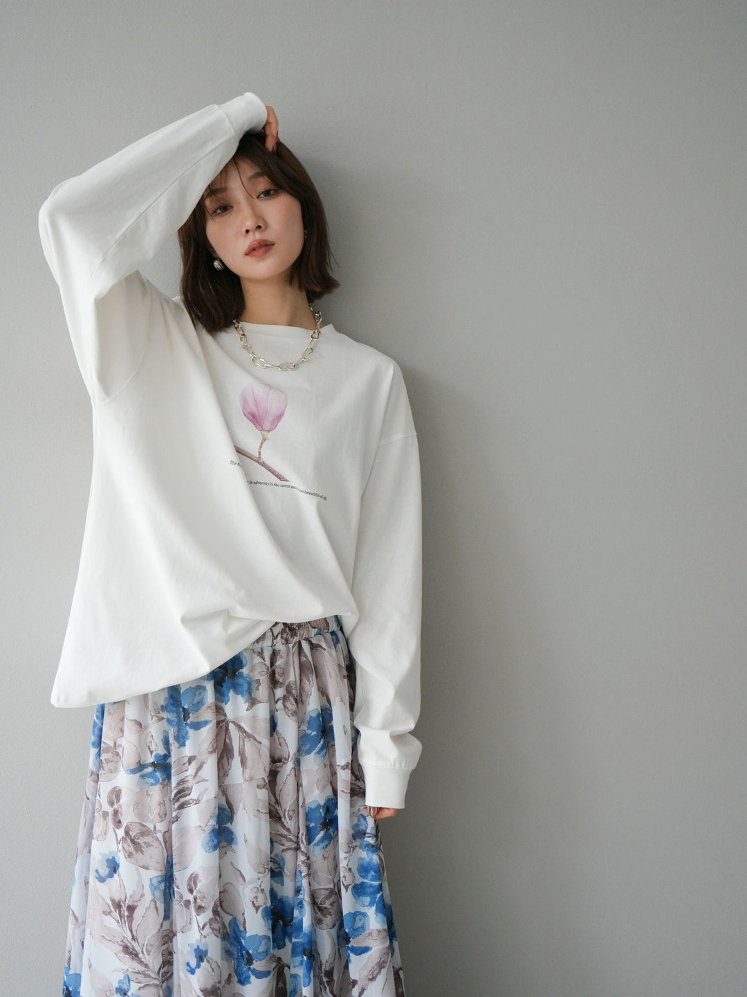 [予約]フラワーフォトプリントBIGロンT /オフ3