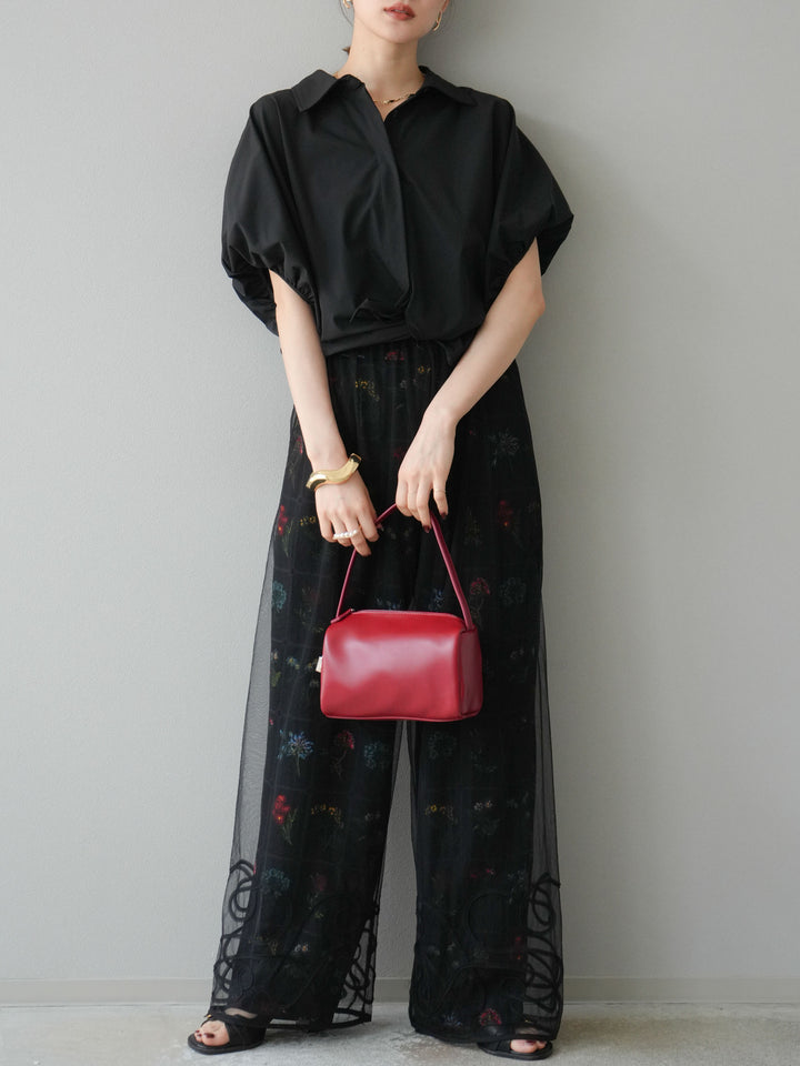 [予約]ICE TOUCHパフスリーブシャツ/ブラック