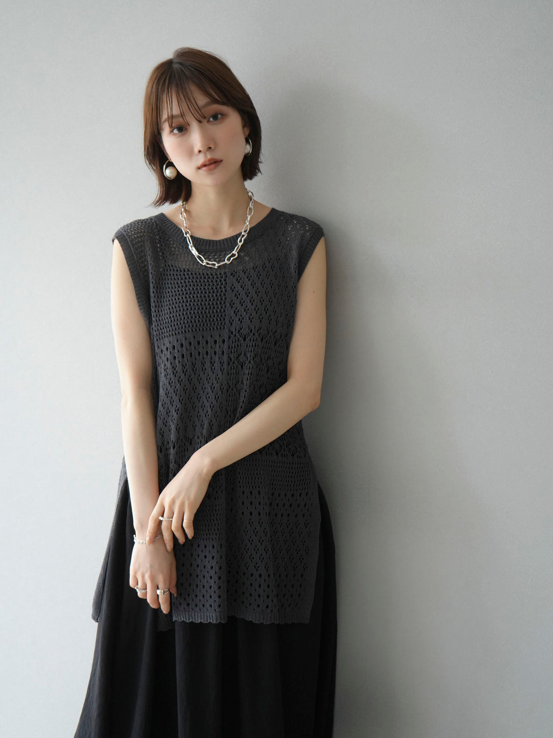 [Pre-order] Gathered Cami Dress/Black