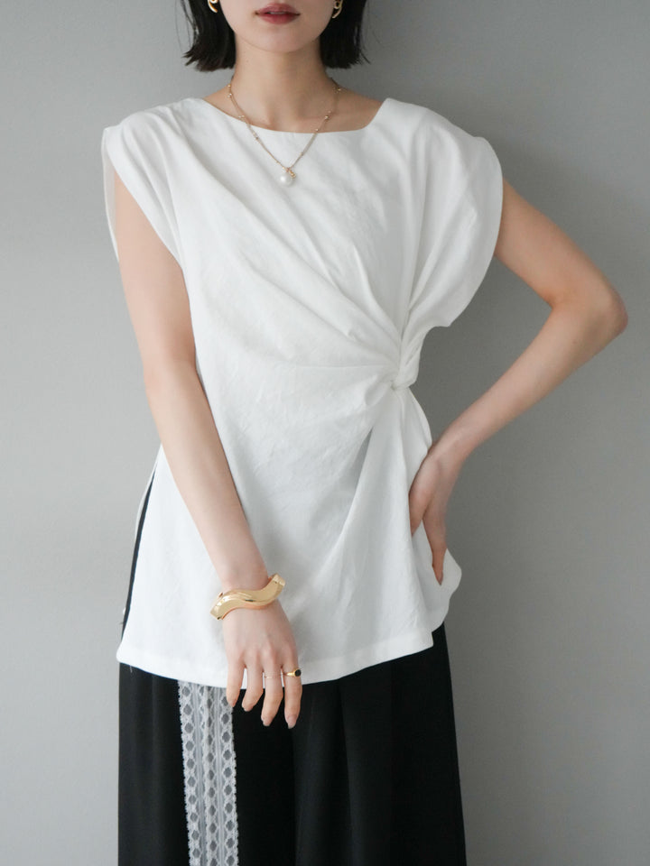 [預訂] 側扭法式上衣/象牙白