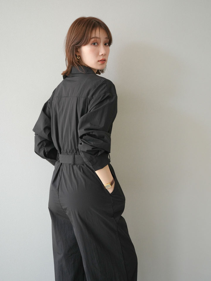 [予約]ナイロンジャンプスーツ/ブラック