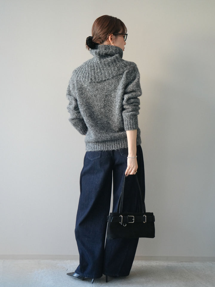 [予約]バレルレッグデニムパンツ/navy