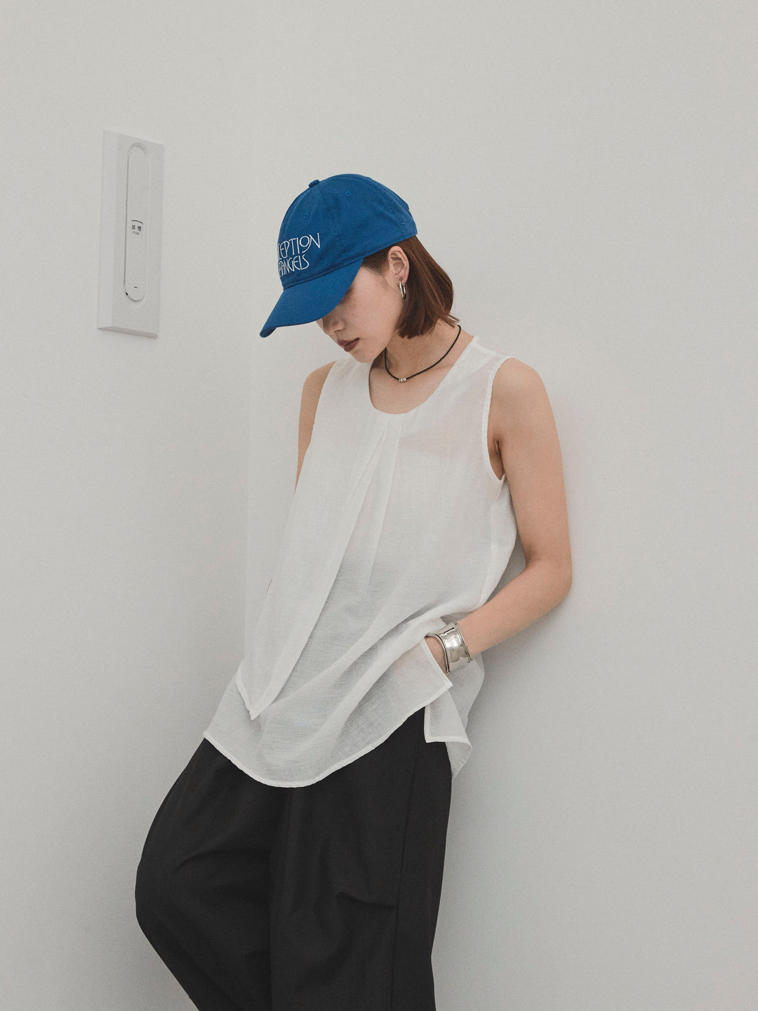 [SET] 透視褶皺不對稱襯衫 + 透視褶皺不對稱襯衫 (2 件套)