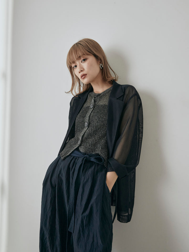 [予約]メッシュテーラードジャケット/ネイビー