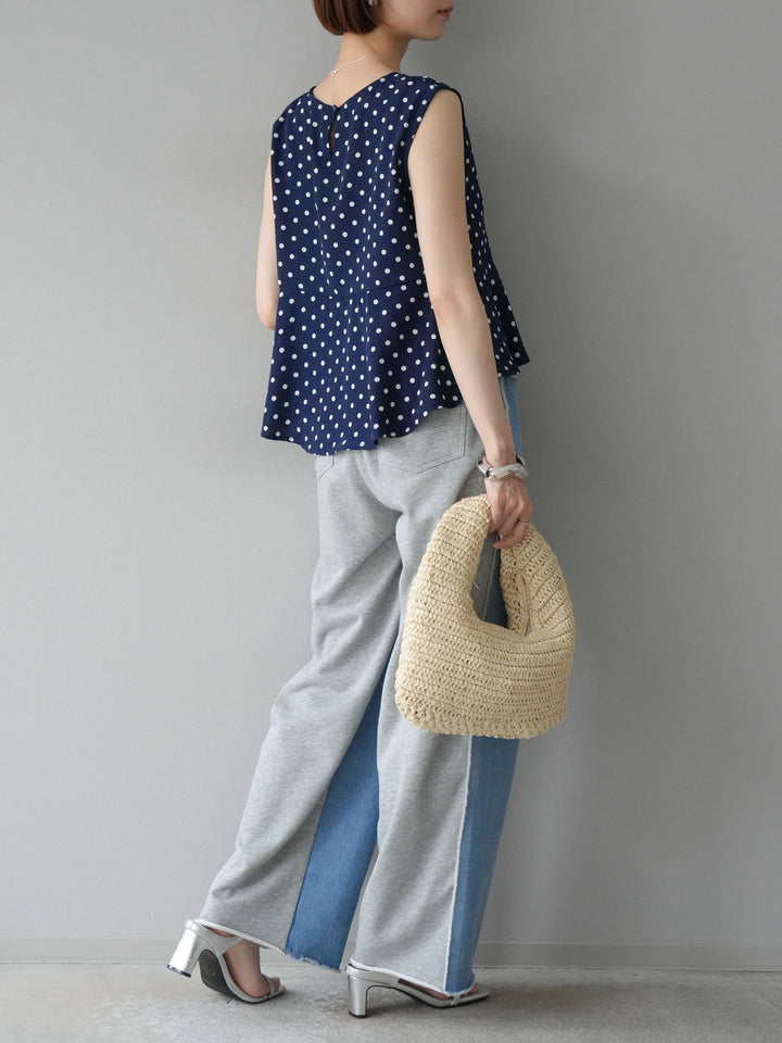 [予約]ドットぺプラムトップス/ネイビー