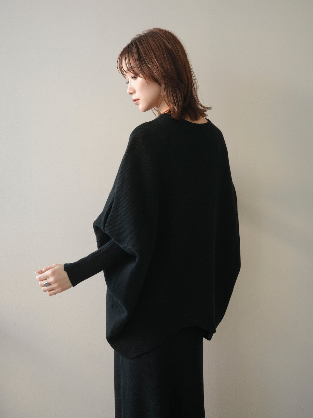 [SET]ウール混ドルマンニット&スカートSET UP+選べるアクセセット(2set)