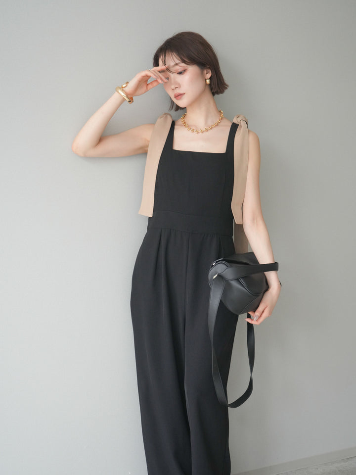 [SET]ショルダーリボンサロペット+選べるアクセセット(2set)