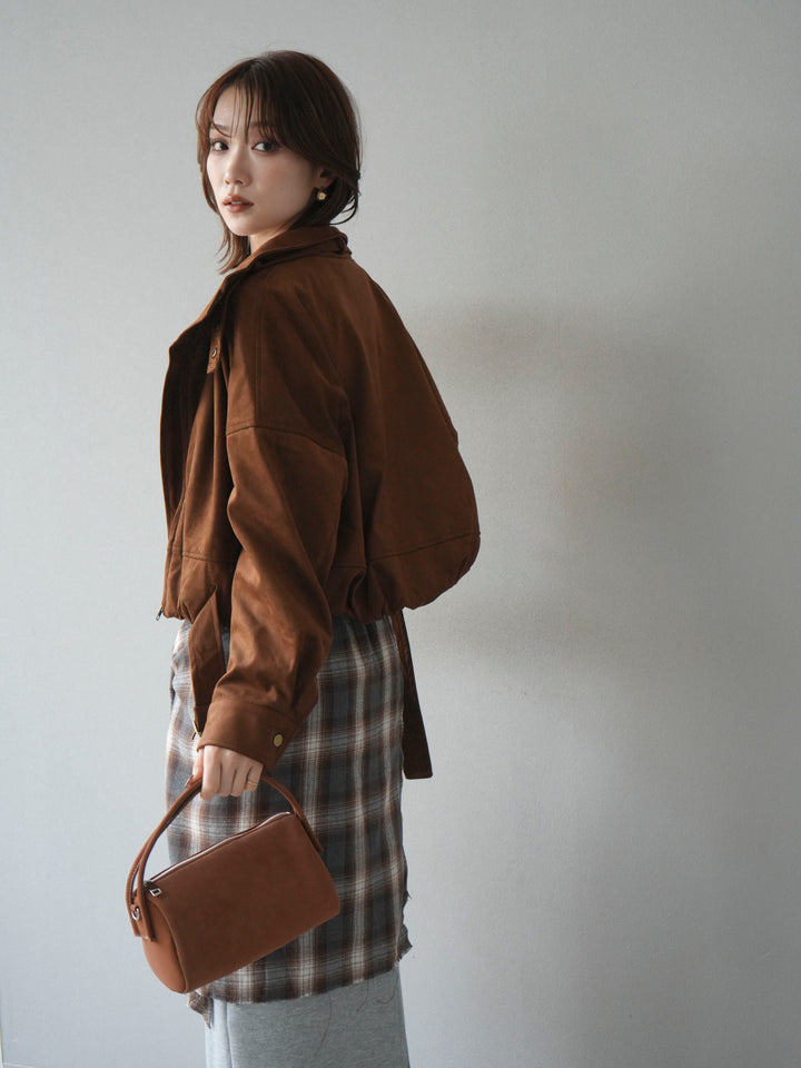 [予約]スエードバルーンショートブルゾン/camel