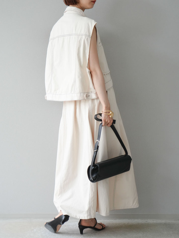 [SET]ステッチコットンツイルベスト＆スカートSET UP(2set)