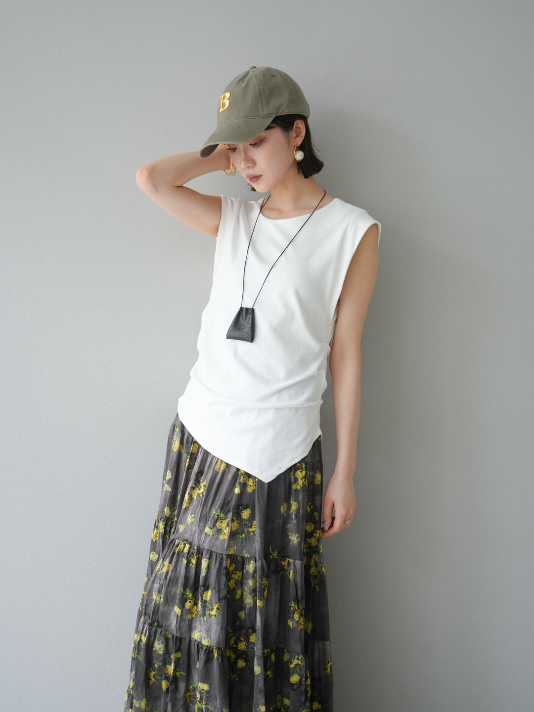 【預購】B字刺繡棒球帽/卡其色