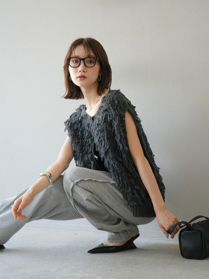 [予約]ループデザインベスト/チャコール