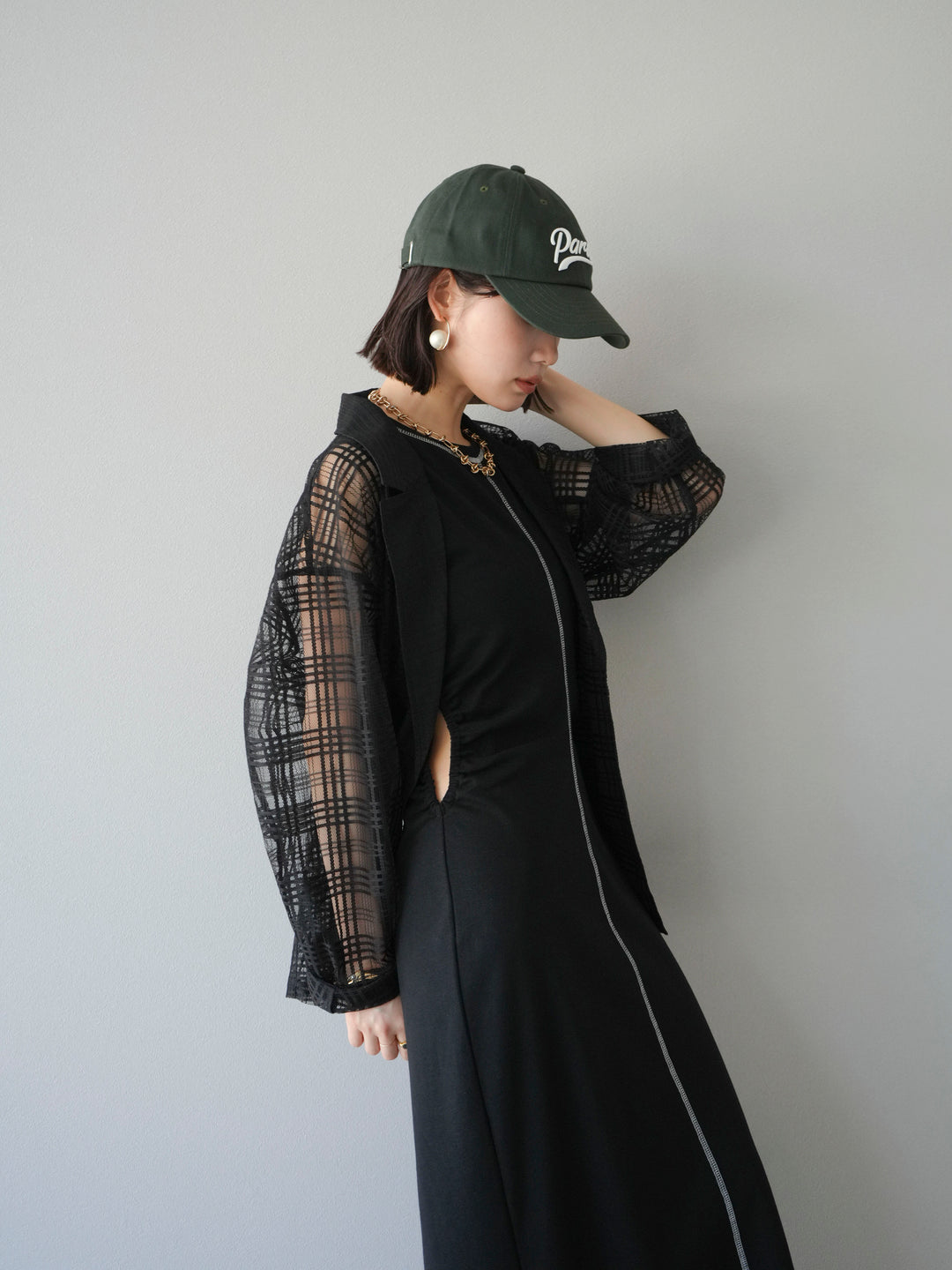 【預購】巴黎標誌刺繡棒球帽/綠色