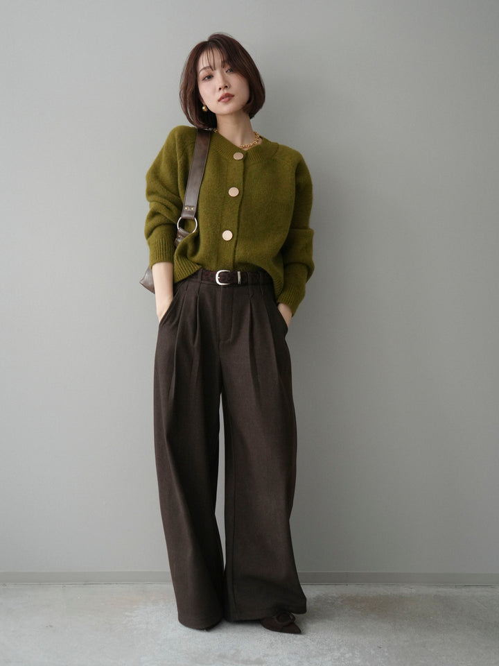 [予約]BIGボタンニットカーディガン/ green