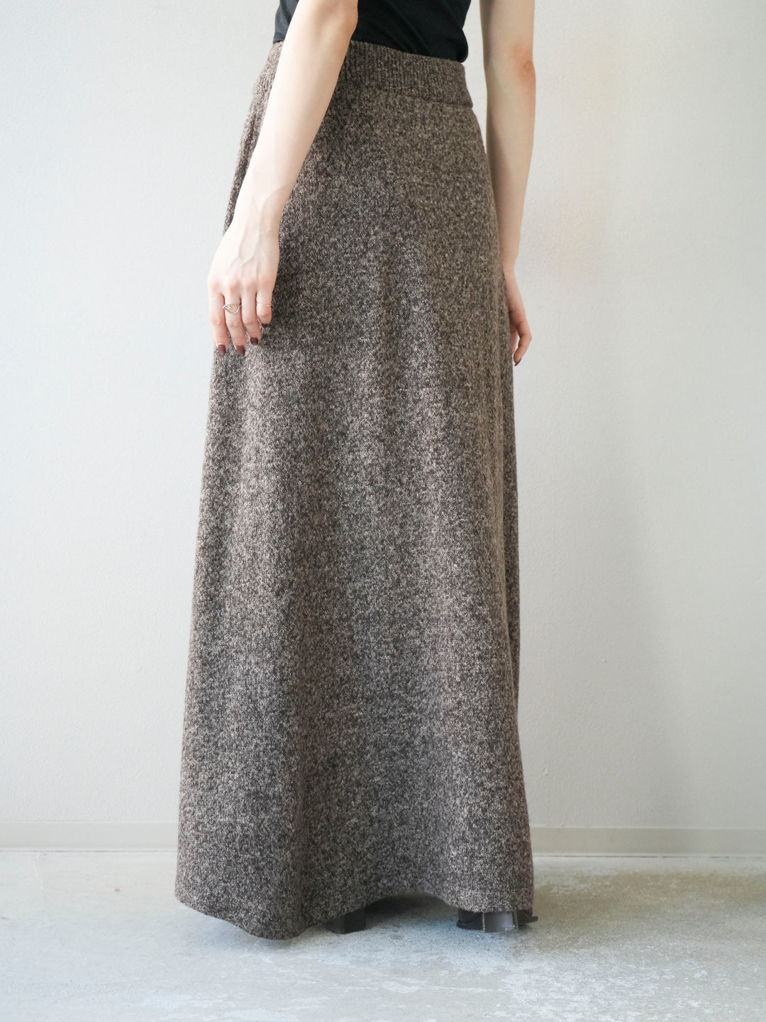[予約]ミックスヤーンニットスカート/ブラウン