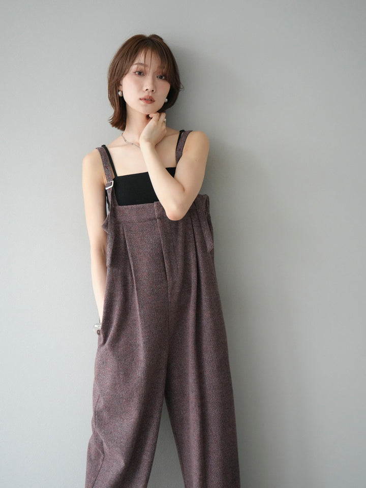 [予約]ツイードベアサロペット/オレンジ