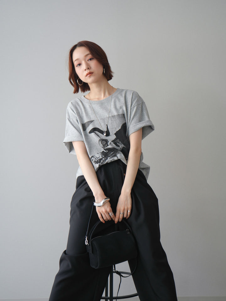 [予約]モノクロフォトTシャツ/mokugray1