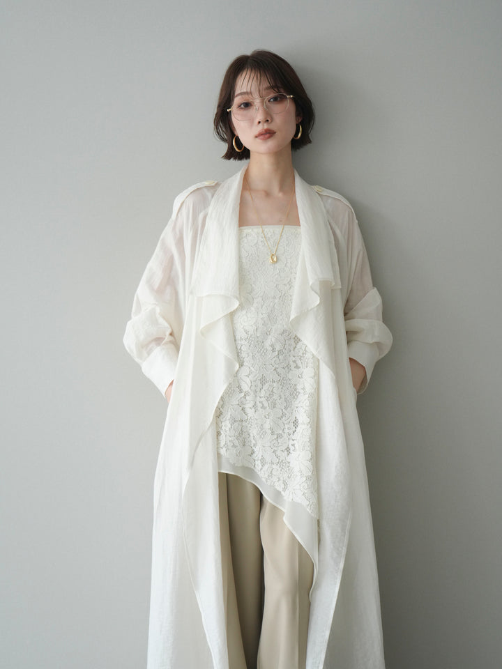 [予約]シアートレンチロングコート/ivory