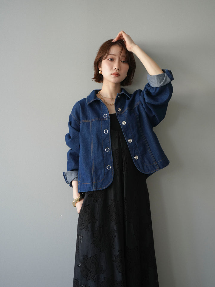 [予約]フラワーレースキャミワンピース/black