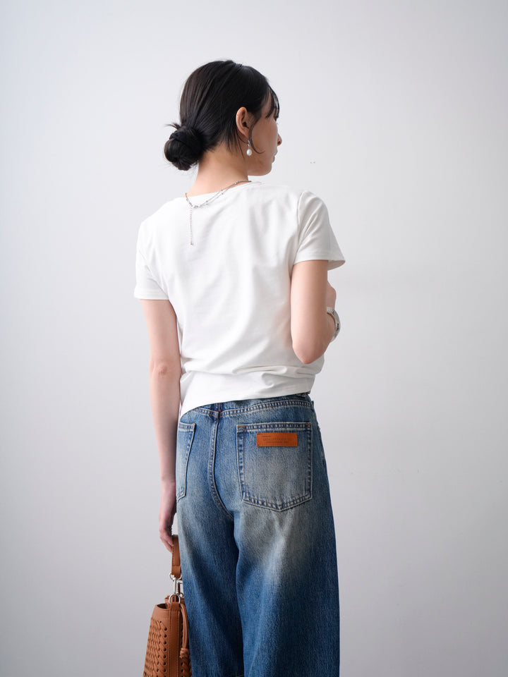 【套裝】刺繡Logo T卹 + 3D立體牛仔褲（兩件組）