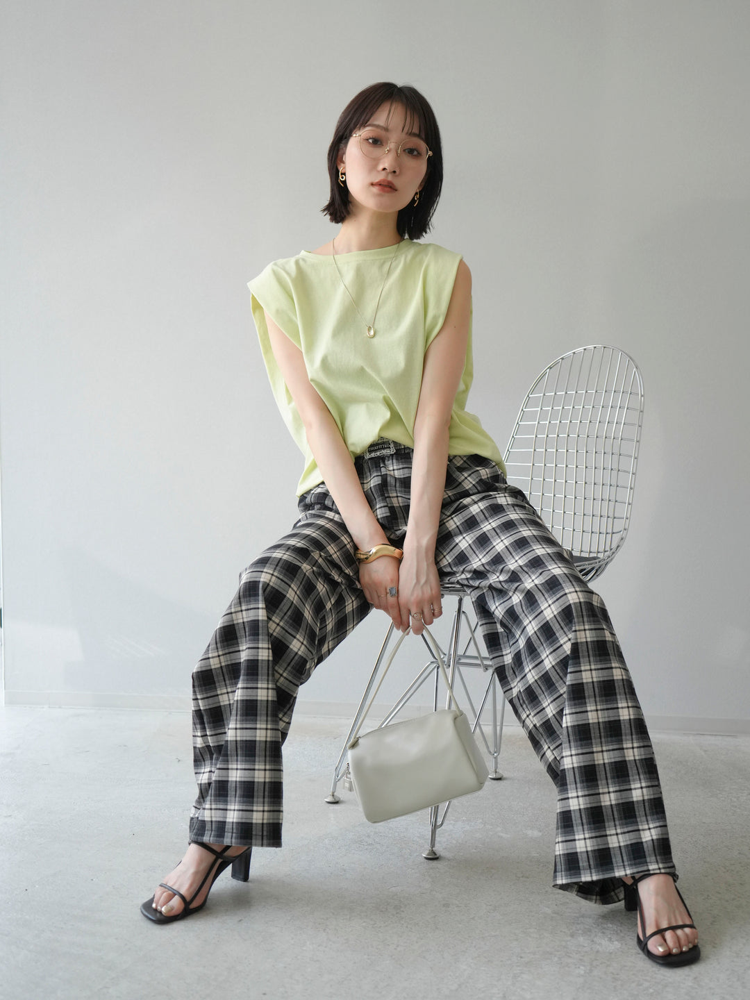 【預購】肩部褶皺法式袖套頭衫/綠色